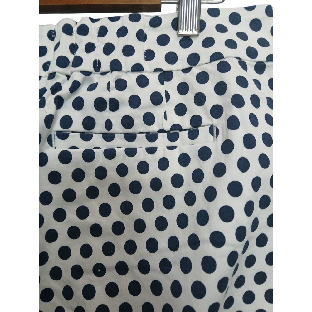 Ann Taylor Dark Navy White Polka Dots  Crop Pants 10 - Picture 6 of 9